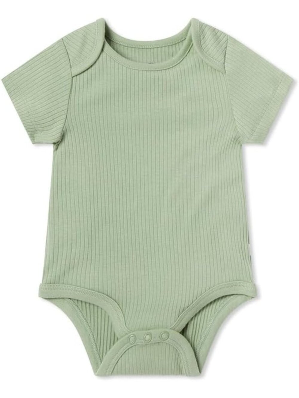 Soft Bamboo Cotton Unisex Baby Bodysuit - Short Sleeve, Envelope Neck
